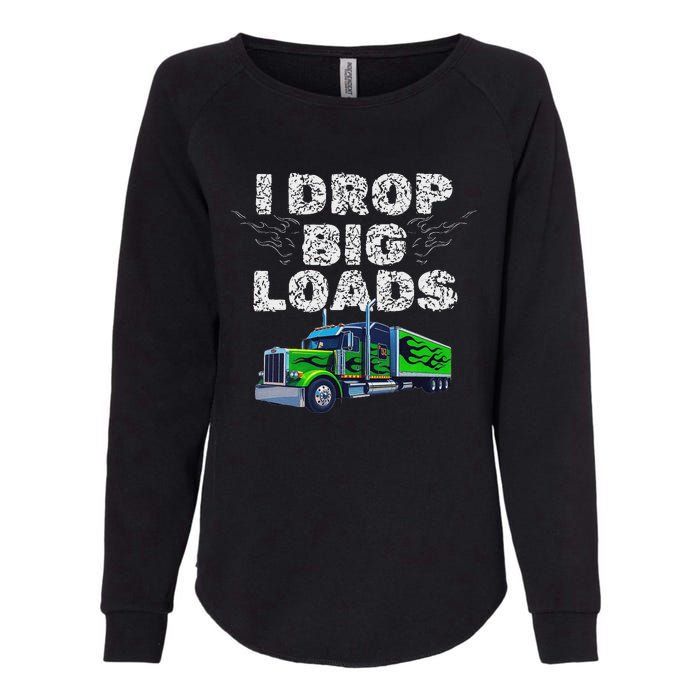 Humorous Trucker Design For Both & Women Who Love Semis Womens California Wash Sweatshirt