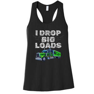 Humorous Trucker Design For Both & Women Who Love Semis Women's Racerback Tank