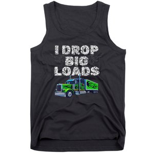 Humorous Trucker Design For Both & Women Who Love Semis Tank Top