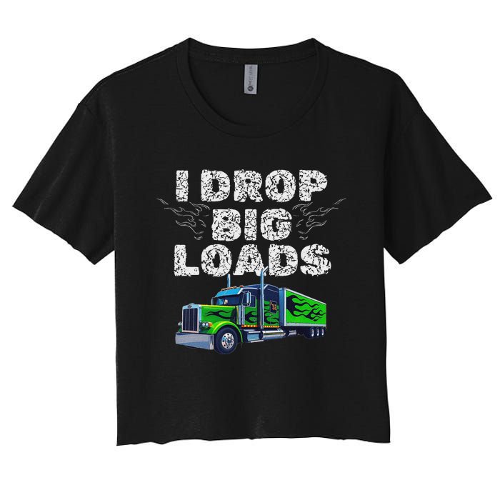 Humorous Trucker Design For Both & Women Who Love Semis Women's Crop Top Tee