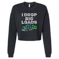 Humorous Trucker Design For Both & Women Who Love Semis Cropped Pullover Crew