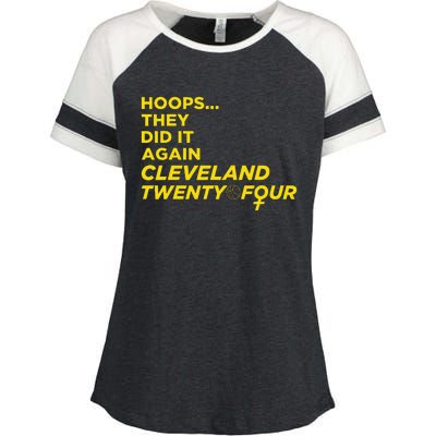 Hoops They Did It Again Cleveland Twenty Four Enza Ladies Jersey Colorblock Tee