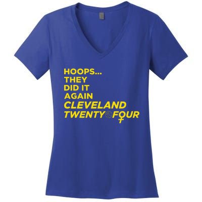 Hoops They Did It Again Cleveland Twenty Four Women's V-Neck T-Shirt