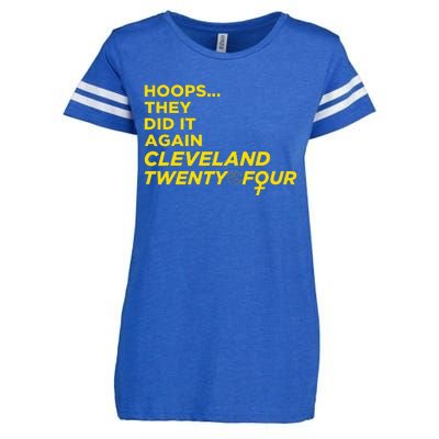 Hoops They Did It Again Cleveland Twenty Four Enza Ladies Jersey Football T-Shirt