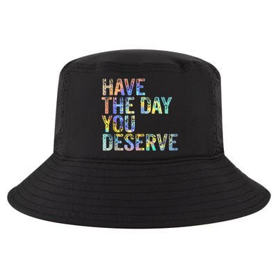 Have The Day You Deserve Peace Sign Skeleton Motivational Cool Comfort Performance Bucket Hat