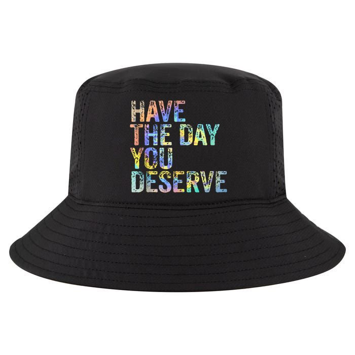 Have The Day You Deserve Peace Sign Skeleton Motivational Cool Comfort Performance Bucket Hat