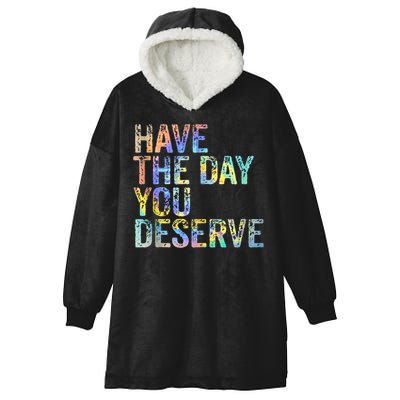 Have The Day You Deserve Peace Sign Skeleton Motivational Hooded Wearable Blanket