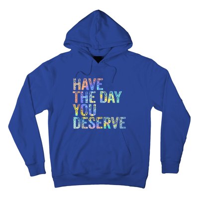 Have The Day You Deserve Peace Sign Skeleton Motivational Hoodie