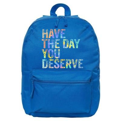 Have The Day You Deserve Peace Sign Skeleton Motivational 16 in Basic Backpack