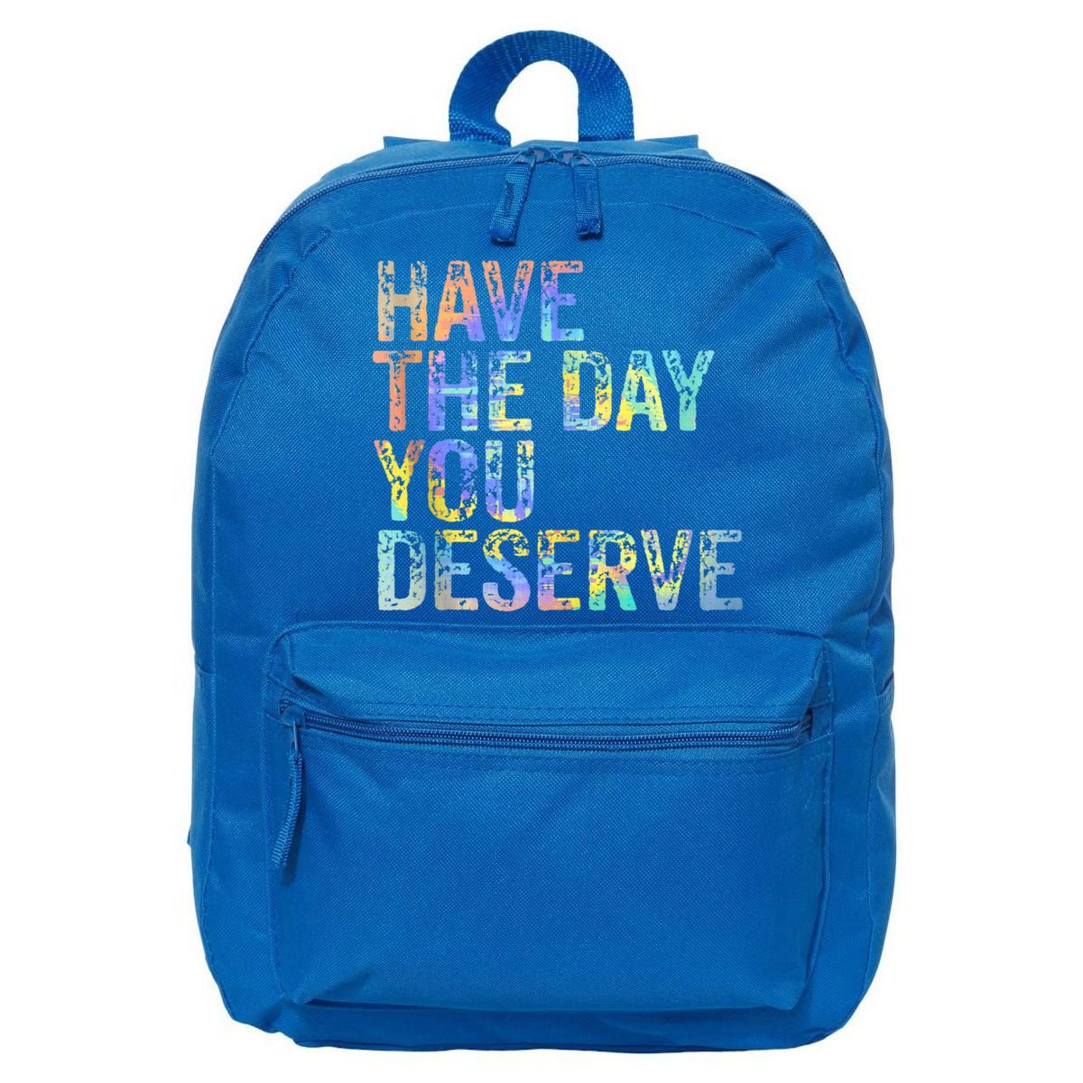 Have The Day You Deserve Peace Sign Skeleton Motivational 16 in Basic Backpack