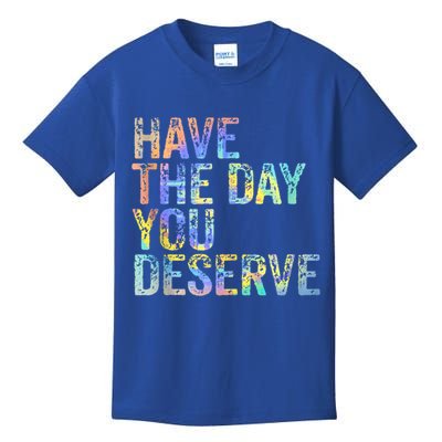 Have The Day You Deserve Peace Sign Skeleton Motivational Kids T-Shirt