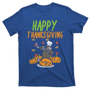 Happy Thanksgiving Dabbing Sloth Chef Family Dinner Gift T-Shirt