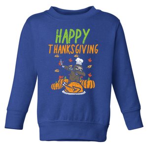 Happy Thanksgiving Dabbing Sloth Chef Family Dinner Gift Toddler Sweatshirt