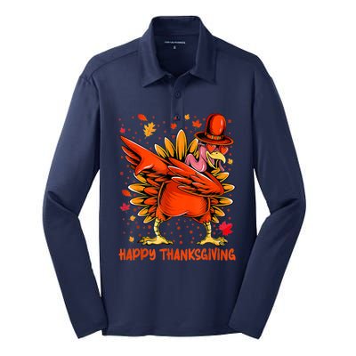 Happy Turkey Day Shirt Cute Little Pilgrim Gift Thanksgiving Silk Touch Performance Long Sleeve Polo