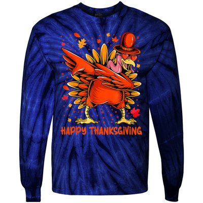 Happy Turkey Day Shirt Cute Little Pilgrim Gift Thanksgiving Tie-Dye Long Sleeve Shirt