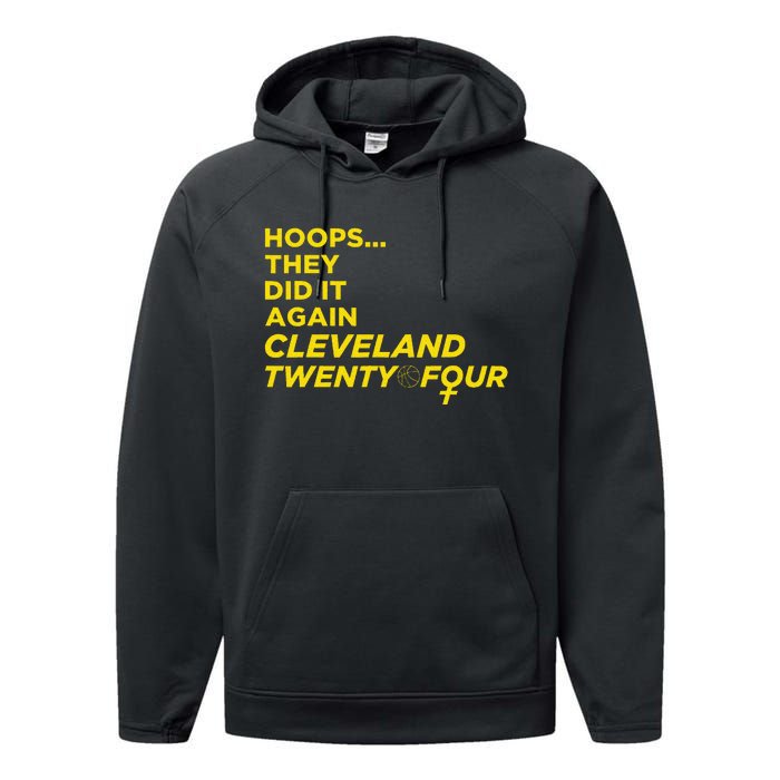 Hoops They Did It Again Cleveland Twenty Four Performance Fleece Hoodie