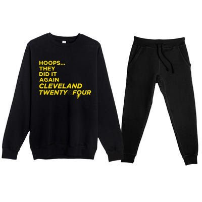 Hoops They Did It Again Cleveland Twenty Four Premium Crewneck Sweatsuit Set