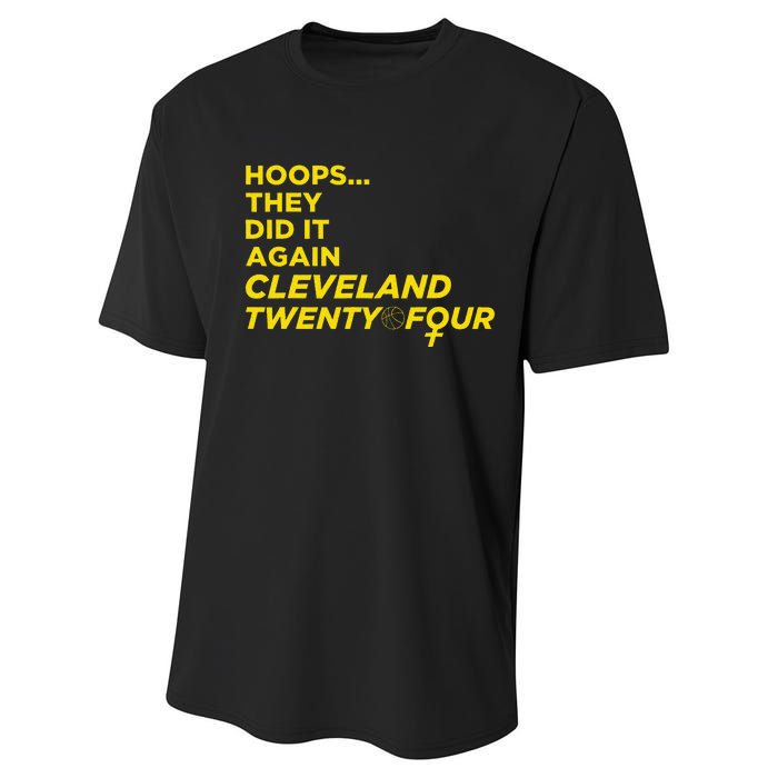 Hoops They Did It Again Cleveland Twenty Four Performance Sprint T-Shirt