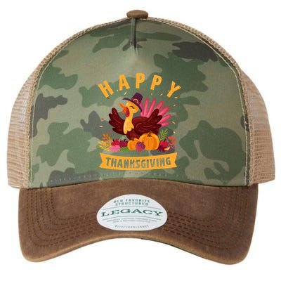 Happy Thanksgiving Dinner Turkey Lover Legacy Tie Dye Trucker Hat