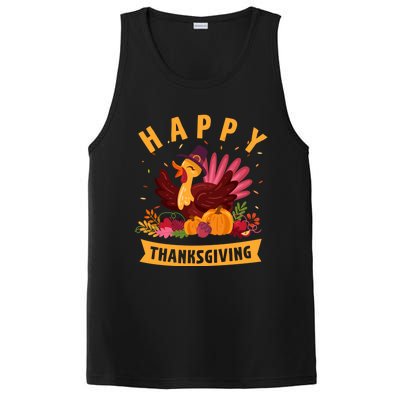 Happy Thanksgiving Dinner Turkey Lover PosiCharge Competitor Tank