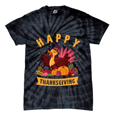 Happy Thanksgiving Dinner Turkey Lover Tie-Dye T-Shirt