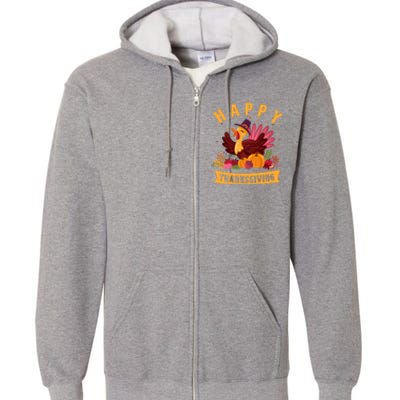 Happy Thanksgiving Dinner Turkey Lover Full Zip Hoodie