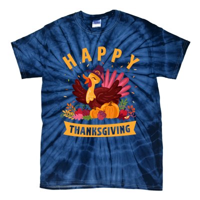 Happy Thanksgiving Dinner Turkey Lover Tie-Dye T-Shirt