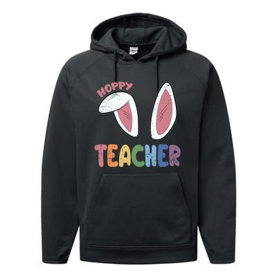 Hoppy Teacher Easter Cute Rabbit Spring Performance Fleece Hoodie