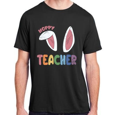 Hoppy Teacher Easter Cute Rabbit Spring Adult ChromaSoft Performance T-Shirt