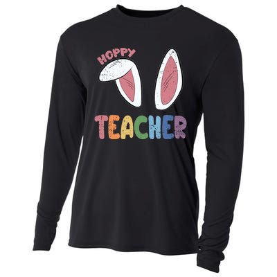 Hoppy Teacher Easter Cute Rabbit Spring Cooling Performance Long Sleeve Crew