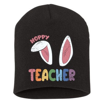 Hoppy Teacher Easter Cute Rabbit Spring Short Acrylic Beanie