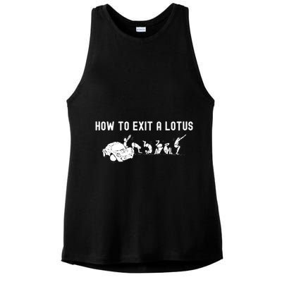 How To Exit A Lotus Racing Car Funny Joke Autocross Drag Gift Ladies PosiCharge Tri-Blend Wicking Tank