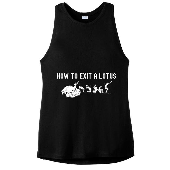 How To Exit A Lotus Racing Car Funny Joke Autocross Drag Gift Ladies PosiCharge Tri-Blend Wicking Tank