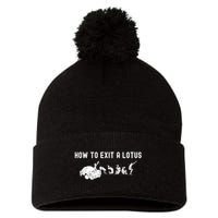 How To Exit A Lotus Racing Car Funny Joke Autocross Drag Gift Pom Pom 12in Knit Beanie
