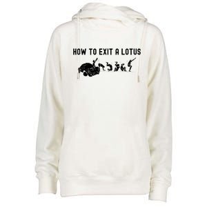 How To Exit A Lotus Racing Car Funny Joke Autocross Drag Gift Womens Funnel Neck Pullover Hood