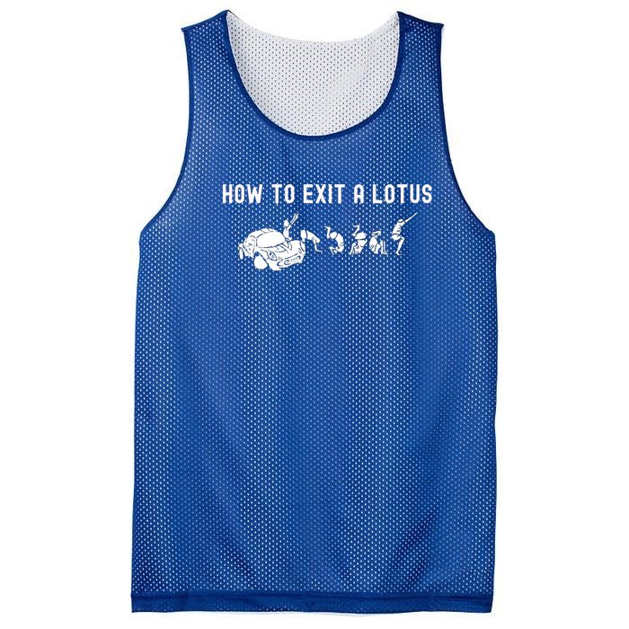 How To Exit A Lotus Racing Car Funny Joke Autocross Drag Gift Mesh Reversible Basketball Jersey Tank