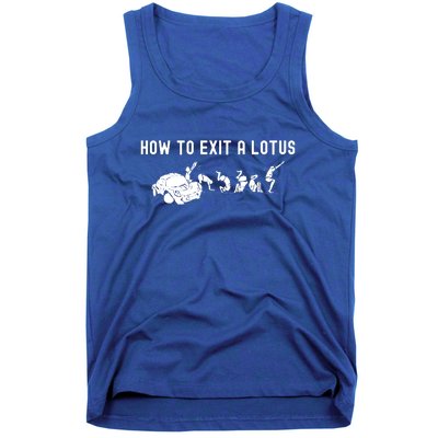 How To Exit A Lotus Racing Car Funny Joke Autocross Drag Gift Tank Top