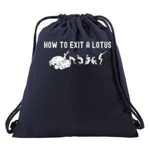 How To Exit A Lotus Racing Car Funny Joke Autocross Drag Gift Drawstring Bag