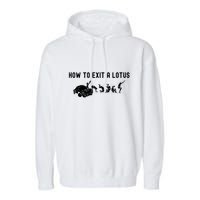 How To Exit A Lotus Racing Car Funny Joke Autocross Drag Gift Garment-Dyed Fleece Hoodie