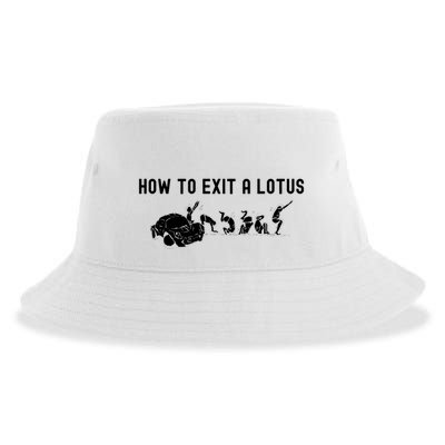 How To Exit A Lotus Racing Car Funny Joke Autocross Drag Gift Sustainable Bucket Hat