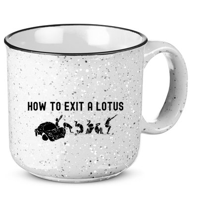 How To Exit A Lotus Racing Car Funny Joke Autocross Drag Gift 15oz Campfire Ceramic Mug