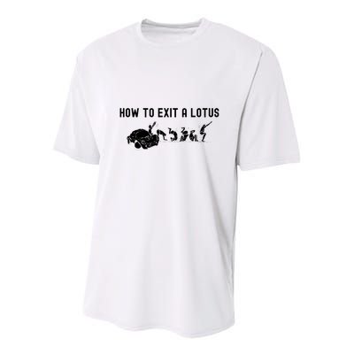 How To Exit A Lotus Racing Car Funny Joke Autocross Drag Gift Youth Performance Sprint T-Shirt
