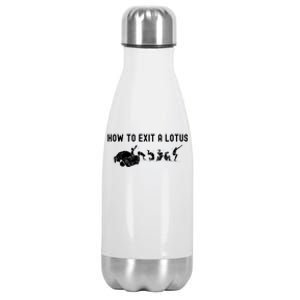 How To Exit A Lotus Racing Car Funny Joke Autocross Drag Gift Stainless Steel Insulated Water Bottle