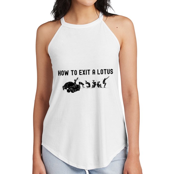 How To Exit A Lotus Racing Car Funny Joke Autocross Drag Gift Women's Perfect Tri Rocker Tank