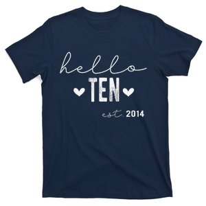 Hello Ten Est 2014 10 Years Old 10th Birthday T-Shirt