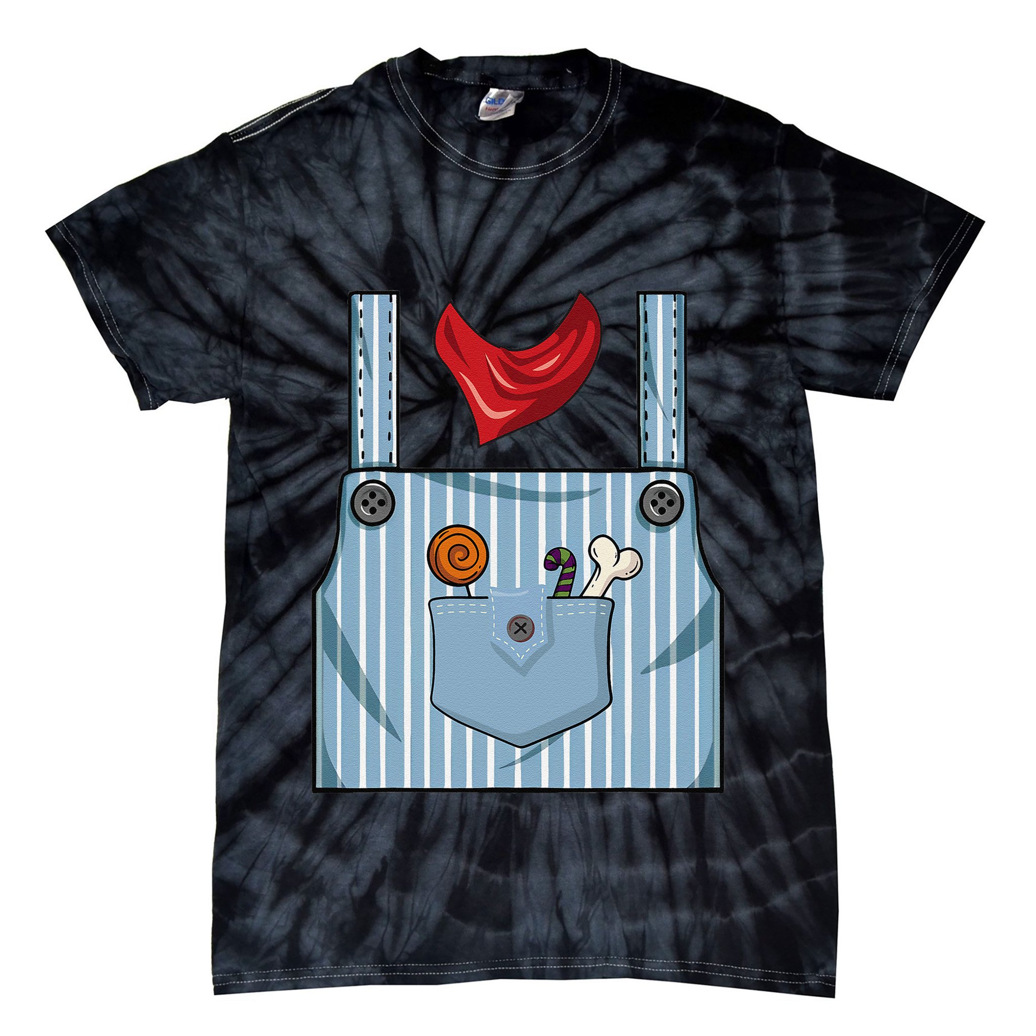 Halloween Train Engineer Conductor Costume Party Tie-Dye T-Shirt
