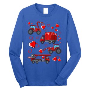 Heart Truck Excavator Forklift Valentines Day Gift Long Sleeve Shirt