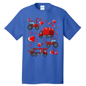 Heart Truck Excavator Forklift Valentines Day Gift Tall T-Shirt