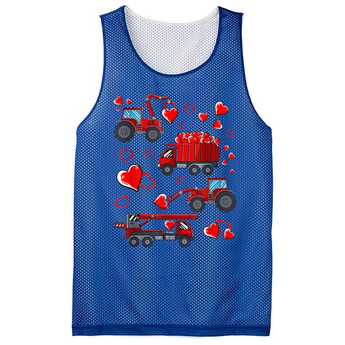 Heart Truck Excavator Forklift Valentines Day Gift Mesh Reversible Basketball Jersey Tank