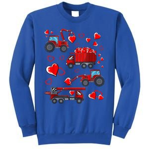 Heart Truck Excavator Forklift Valentines Day Gift Tall Sweatshirt